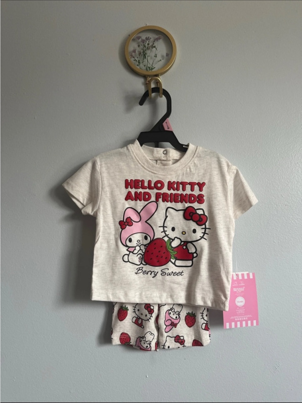 Hello Kitty Cream and Pink Berry Sweet Pajama Set